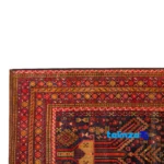 Full spread of Handwoven Persian Runner Rug Baloch Pattern 272 x overall design layout