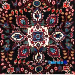 Top view of Nehavand Handwoven Carpet Black Unique Design pattern and color tone