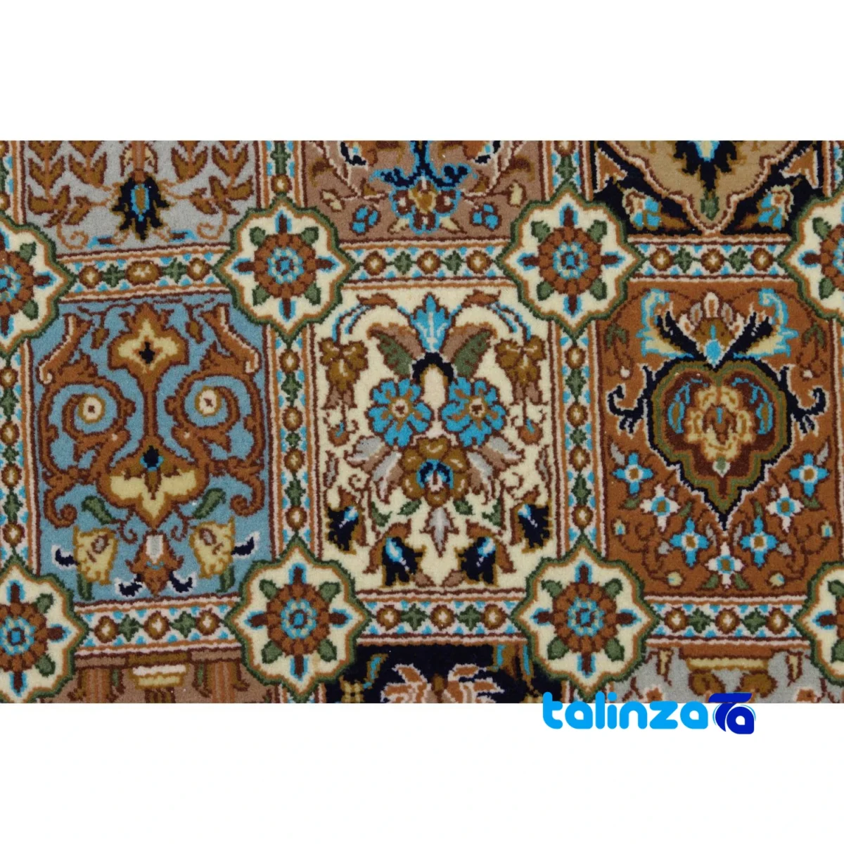 Top view of Handmade Persian Rug MS115 Brown pattern and color tone