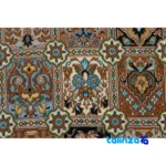 Top view of Handmade Persian Rug MS115 Brown pattern and color tone