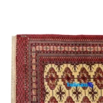 Turkmen Handwoven Carpet Unique Design - Top view showing pattern and color tone