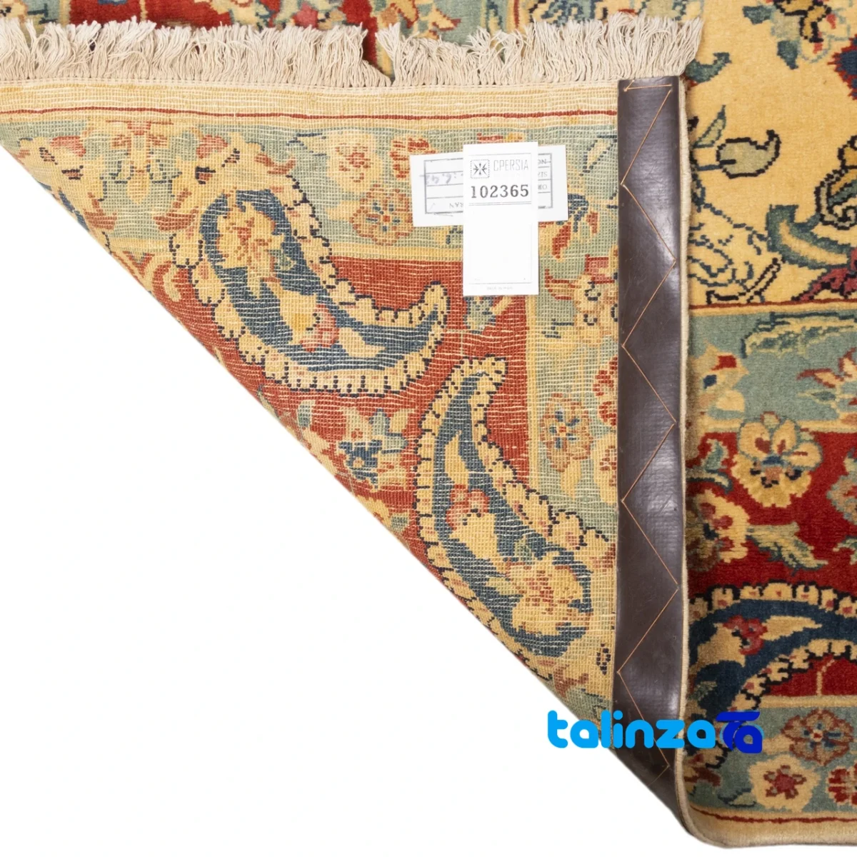 Cypress Persian Handwoven Rug Floral Design Yellow - Top view showing pattern and color tone