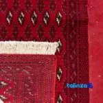 Full spread of Turkmen Handwoven Carpet Red 125x60x1 cm overall design layout