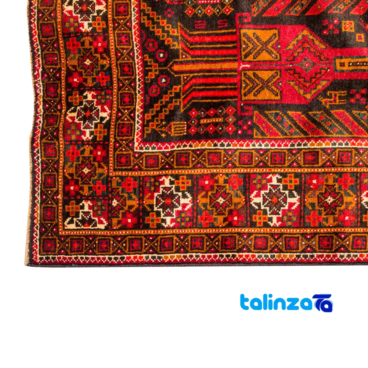 Handwoven Persian Rug Model Baloch Design - Full spread showing overall layout