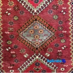 Persian Handwoven Rug Geometric Design Copper - Top view showing pattern and color tone