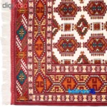 Top view of Si Persia Handwoven Rug Geometric Design Cream pattern and color tone