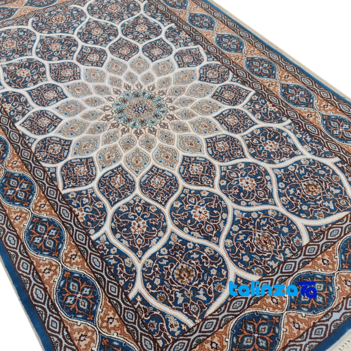 Kazemi Handwoven Carpet Isfahan Design - Full spread showing overall layout