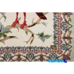 Moradi Handwoven Rug Miniature Design Cream Hand wash - Top view showing pattern and color tone