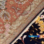 Handmade Tabriz Carpet NKP.RJ101 Navy overall design layout (Full spread)