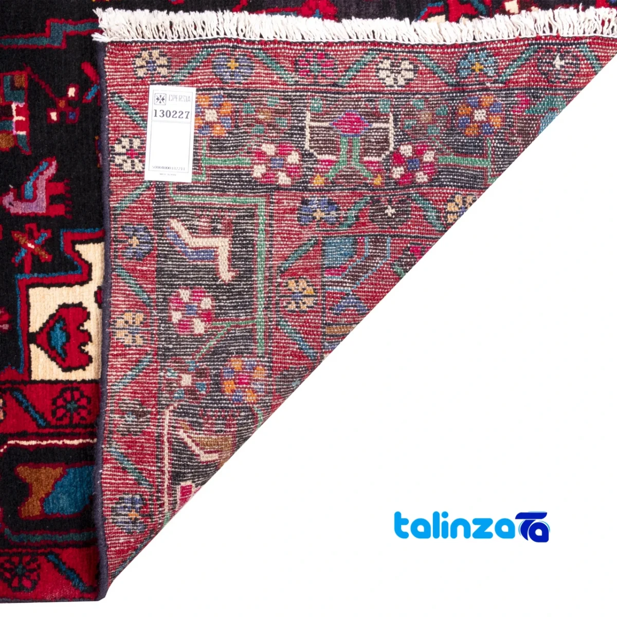 Si Persia Handwoven Rug Elegant Navy Design - Top view showing pattern and color tone