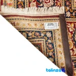 Top view of Handwoven Carpet Red Design Quarter Code 102050 pattern and color tone