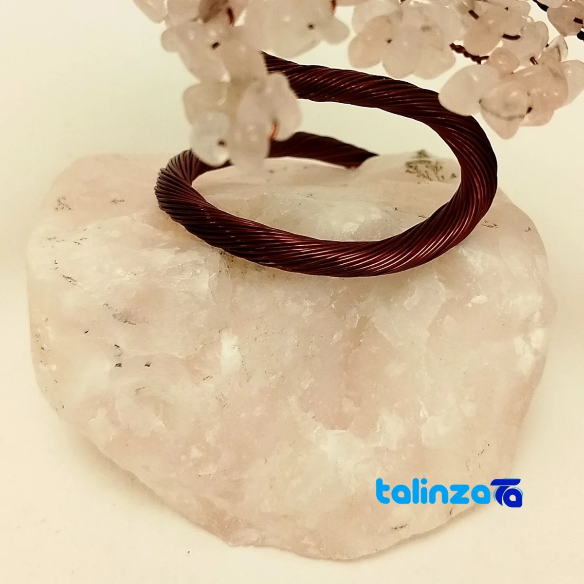 Quartz Rose Decorative Tree Model Piece - Front view showing design and key details