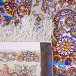 Tabriz Handwoven Rug Crafted with Silk and Wool overall design layout (Full spread)