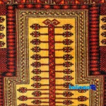 Handwoven Red Baloch Runner Rug pattern and color tone (Top view)