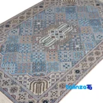 Nain Persian Rug Handwoven Blue Design - Full spread showing overall layout