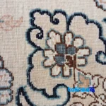 Nain Handwoven Carpet Latchak Design Cream - Full spread showing overall layout