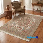 Persian Handwoven Rug Latchak Toranj Cream - Top view showing pattern and color tone