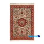 Handwoven Persian Rug Turanj Design Cream - Full spread showing overall layout
