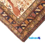 Baloch Handwoven Rug Unique Design Cream pattern and color tone (Top view)