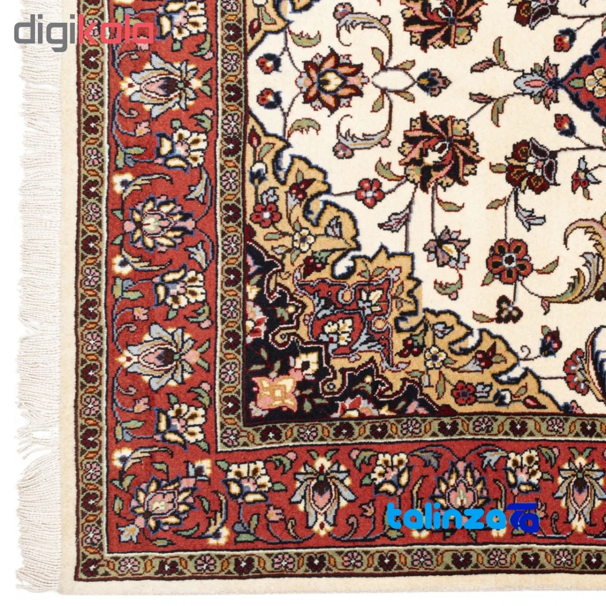 Full spread of Persia Handwoven Carpet Rectangular Cream Design overall layout