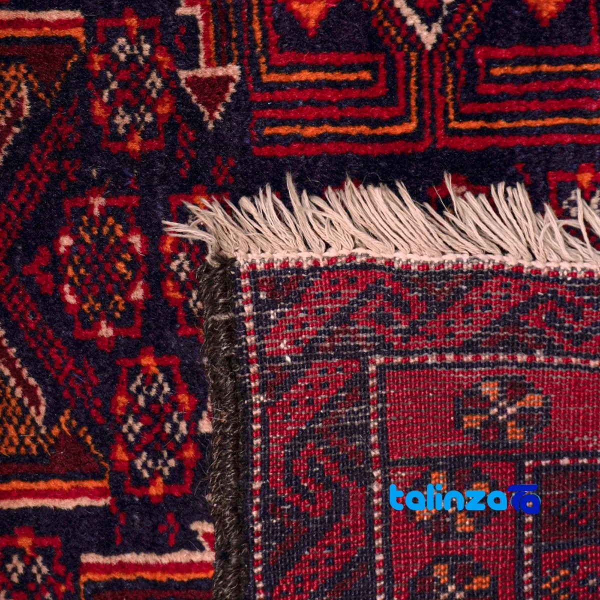 Baloch Handwoven Area Rug - Traditional Natural Dye pattern and color tone (Top view)