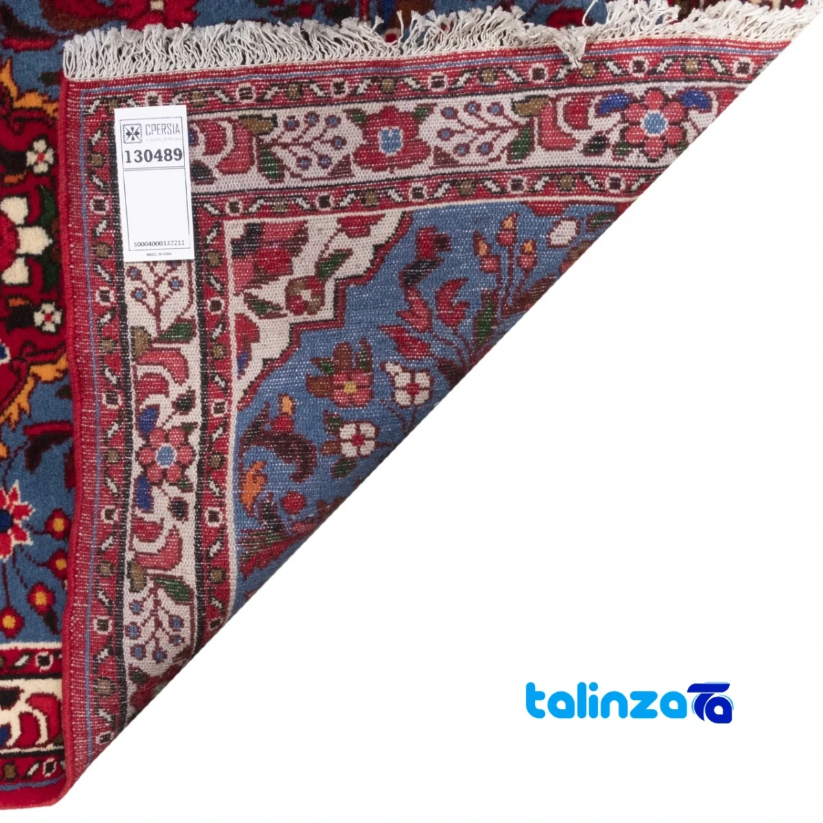 Si Persia Handwoven Runner Rug Elegant Blue - Full spread showing overall design layout