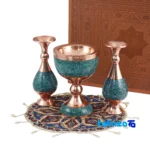 Front view of Avin Gift Set Four-Piece Turquoise Inlay saffron grade and packaging