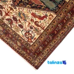 Persian Handwoven Rug Baloch Design Natural Dye Cream - Top view showing pattern and color tone