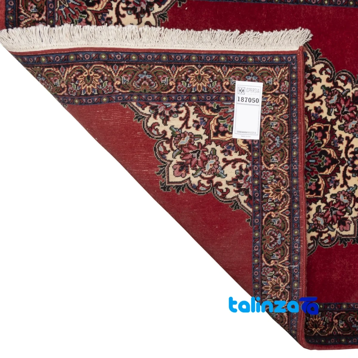 Top view of Cypress Persian Handwoven Rug Red pattern and color tone