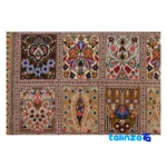 Bakayi Handwoven Rug Rectangular Coffee Design Hand wash - Full spread showing overall layout