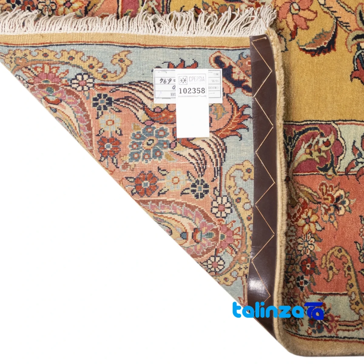 Top view of C Persia Handwoven Rug Elegant Floral Design pattern and color tone
