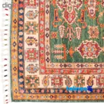 C Persia Handwoven Rug Geometric Design Green overall layout (Full spread)