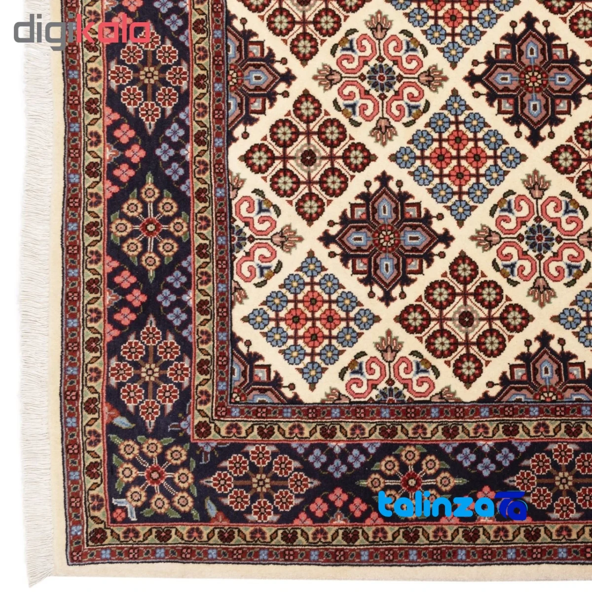 Cypress Persian Handwoven Rug Geometric Design - Top view showing pattern and color tone