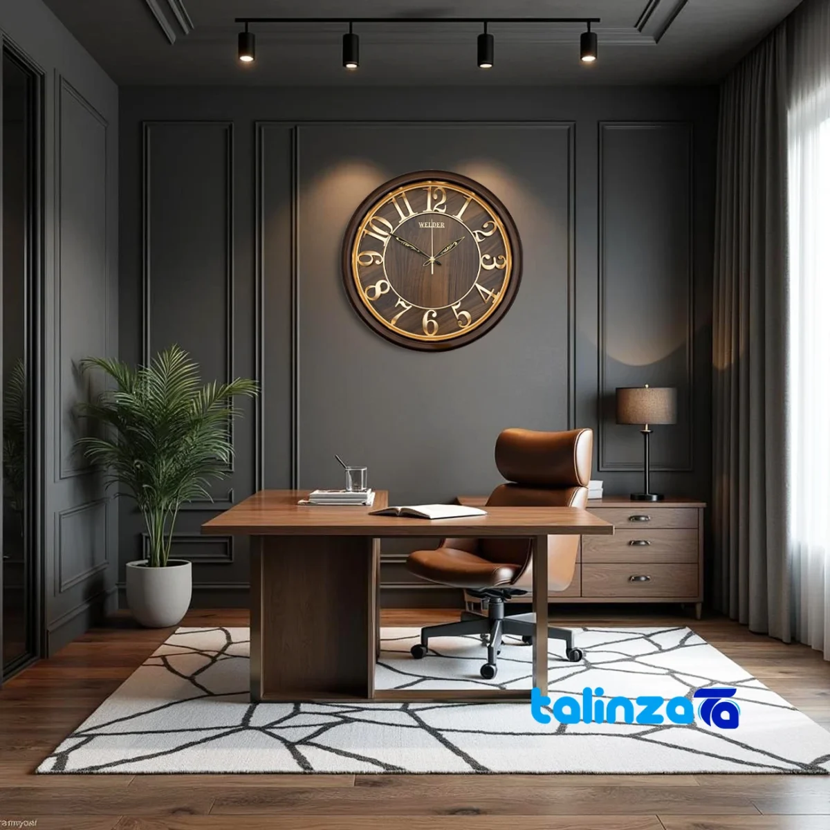 Face view of Wilder Quartz Wall Clock Model 530 number display clarity