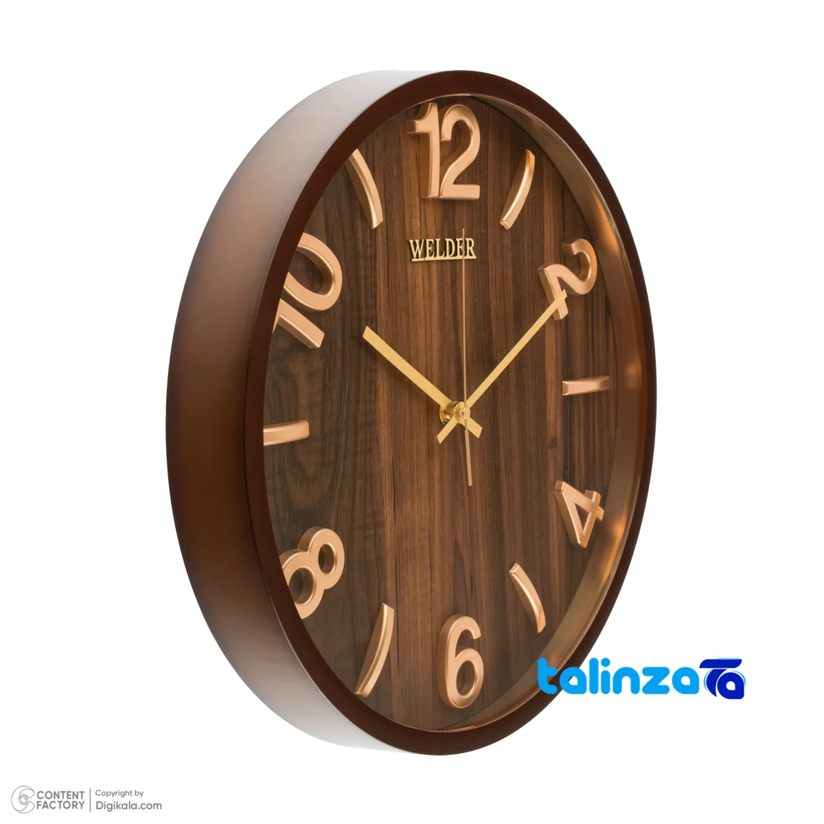 Face view of Welder Wall Clock A-605 Stylish Design Quartz number display clarity