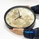 Front view of CW Moon Num Wall Clock Stylish Design dial layout and markers
