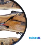 Face view of GS Rustic Wall Clock Wooden Design number display clarity