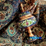 Negaristan Gift Set Copper and Termeh Design saffron grade packaging (Front view)