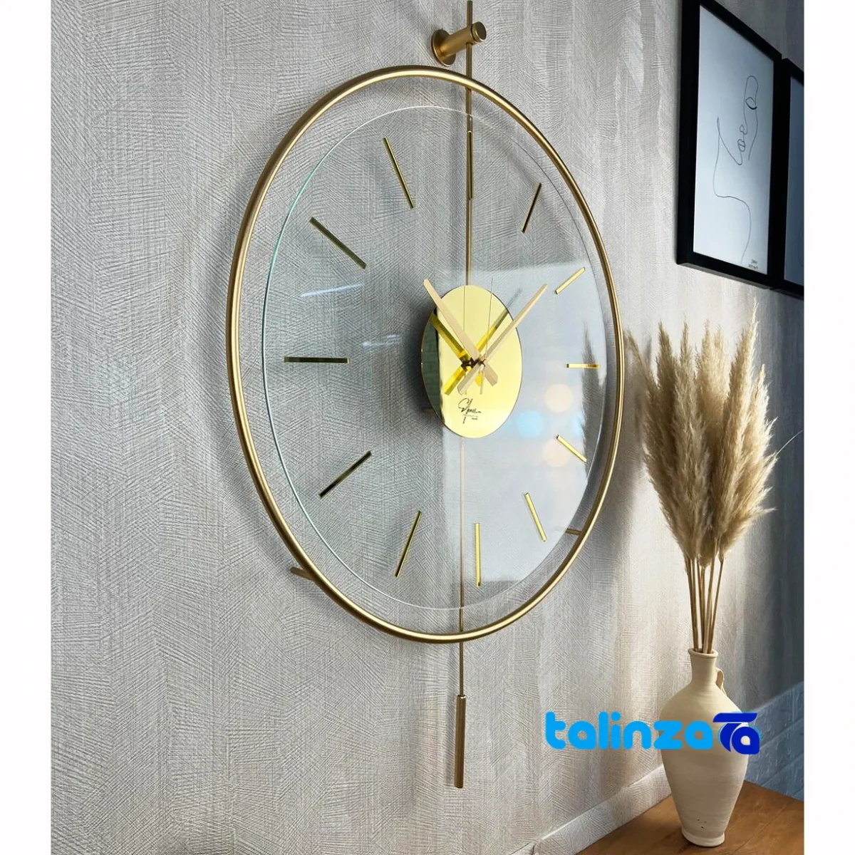 Elency Wall Clock Lara Model dial layout and markers (Front view)