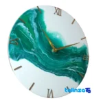 Ebrobad Resin Wall Clock - Front view showing dial layout and markers