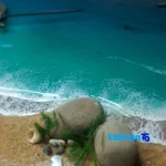 Face view of Resin Beach and Sea Wall Clock number display clarity