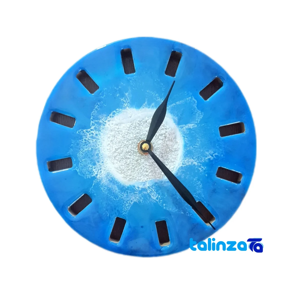 Ocean Island Resin Wall Clock - Face view showing number display clarity