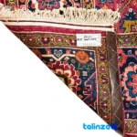 Handwoven Persian Rug Geometric Design Red - Top view showing pattern and color tone