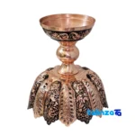 Negaristan Copper Nut Bowl Blue Diamond Cut - Front view showing design and key details