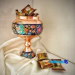 Pardaz Copper Candy Dish Elegant Design with hammered finish and key details (Front view)