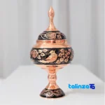 Handcrafted Copper Chocolate Bowl Diamond Cut Design - Package front showing product labeling and brand