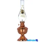 Naser al-Din Shah Brass Oil Lamp - Front view showing design and key details