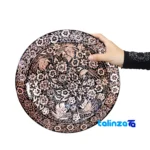 Magnificent Art4533 Copper Serving Bowl Plate Set Handcrafted design and key details (Front view)