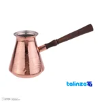 Zanjan Copper Coffee Pot Handcrafted Artistry 21x11x9. - Front view showing design and key details