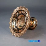 Copper Diamond Cut Dessert Plate L04 - Front view showing design and key details